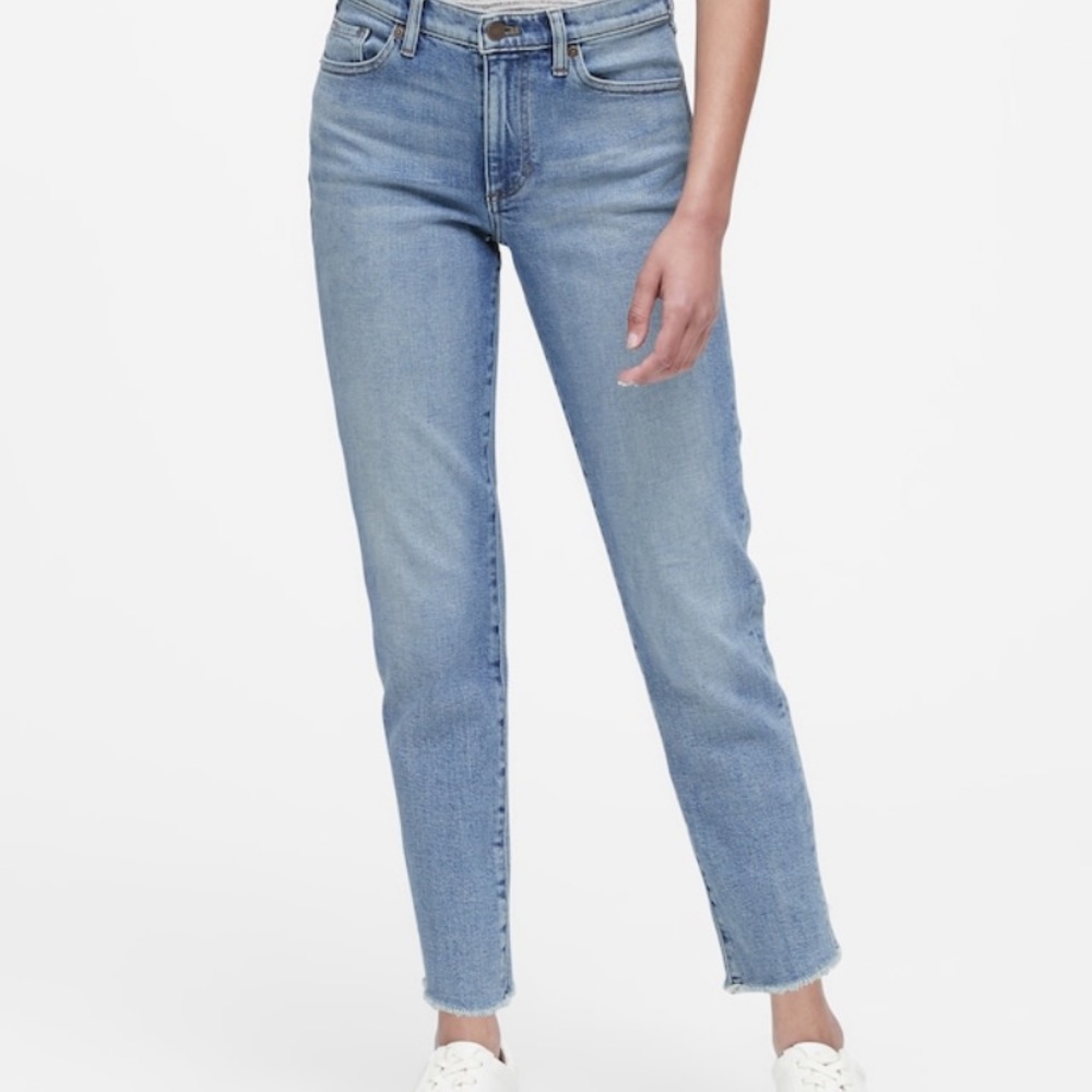 Banana Republic high rise straight fit ankle jeans